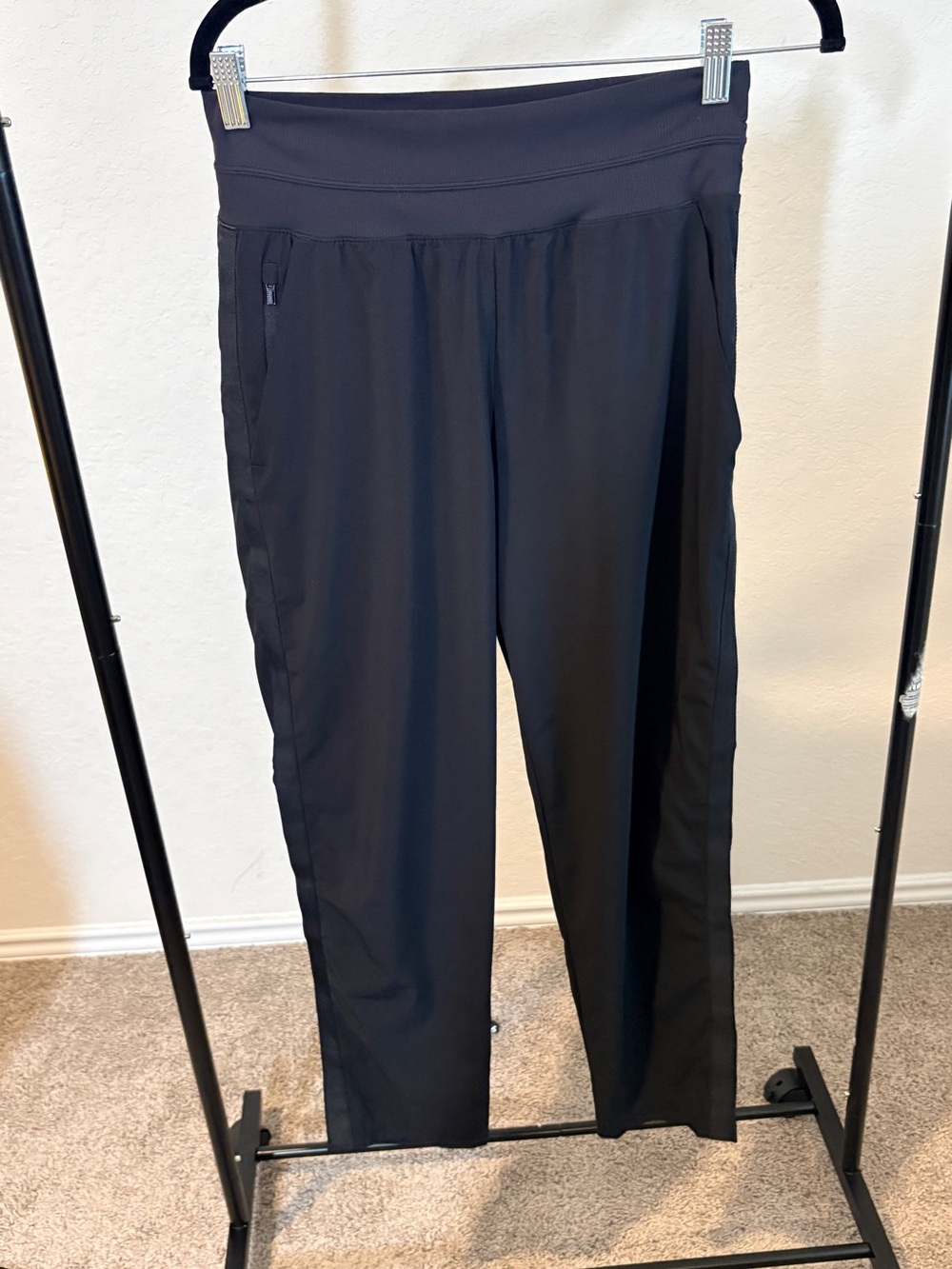 Athleta Black High-Waist Straight-Leg Performance Pants